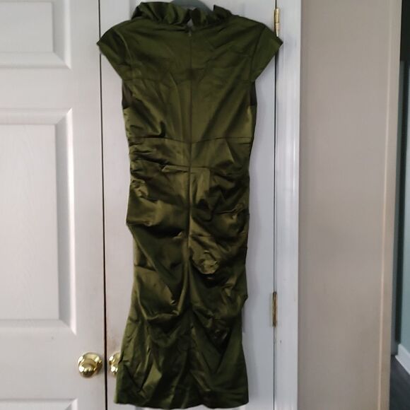 Xscape by Joanna Chen olivegreen fitted formal prom cocktail evening gown dress - Picture 6 of 8